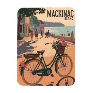 Íman Vintage Mackinac Island Michigan com o presente Fl