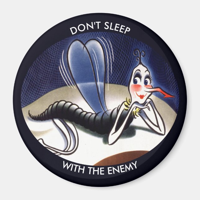 Íman Vintage Madam Malaria Mosquito (Frente)