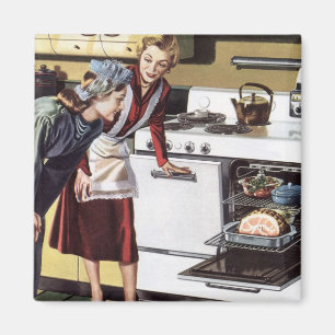 Íman Vintage Mãe na Cozinha Cozinhar e Páscoa