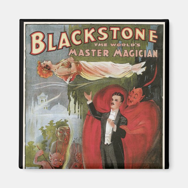 Íman Vintage Magic Poster, Excelente Blackstone Magistr (Frente)