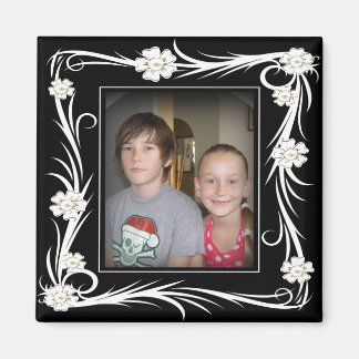 Íman Vintage Magnet Vintage Floral Adicione sua foto