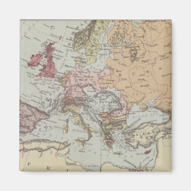 Íman Vintage Map of Europe (Frente)