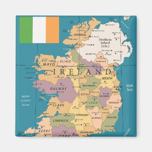 Íman Vintage Map of Ireland