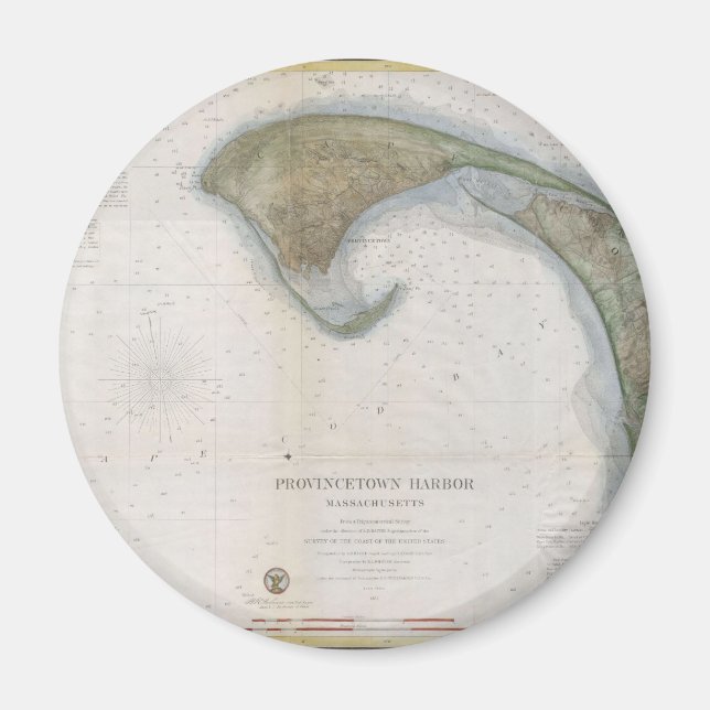 Íman Vintage Map of Provincetown (Frente)
