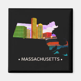 Íman Vintage Massachusetts State Magnet