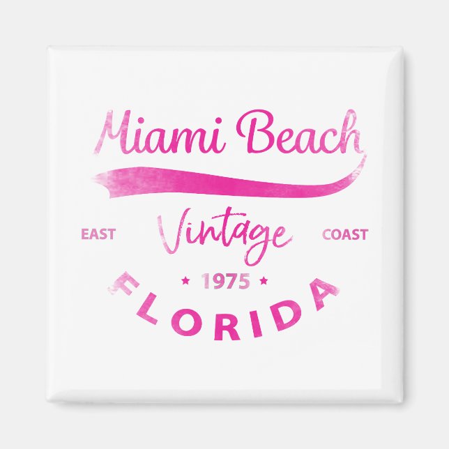 Íman Vintage Miami-Beach, Flórida, Costa Leste (Frente)