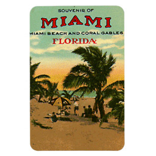 Íman Vintage Miami Beach, Florida, EUA -