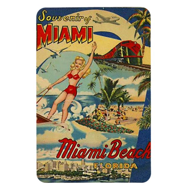 Íman Vintage Miami Beach, Florida, EUA - (Vertical)