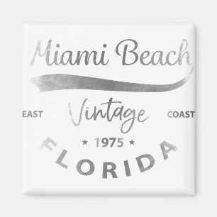 Íman Vintage Miami-Beach-Florida Logo Grey
