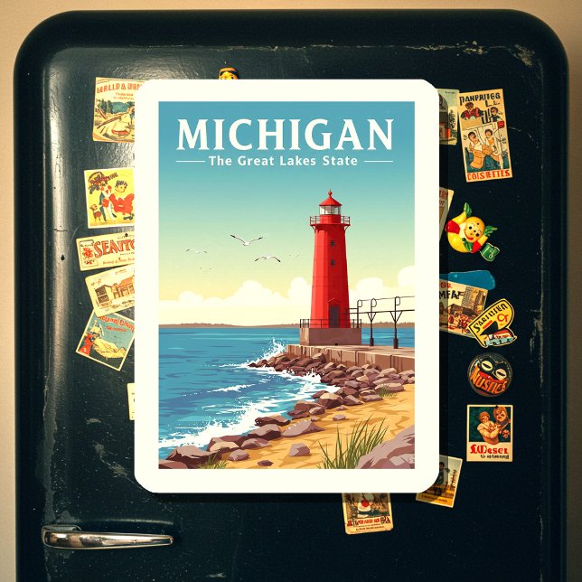 Íman Vintage Michigan (Criador carregado)
