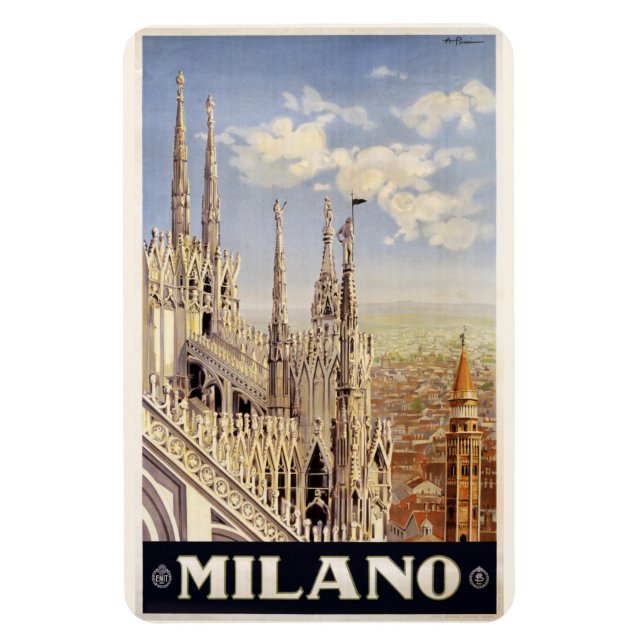 Íman Vintage Milano Milão Itália imã (Vertical)