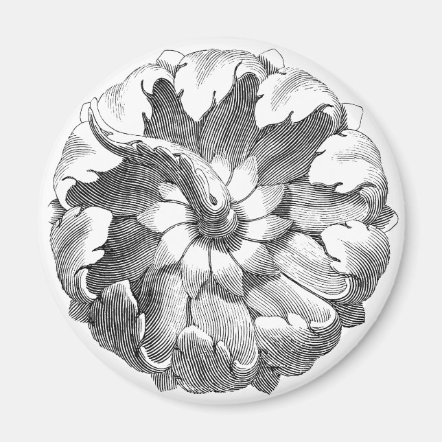 Íman Vintage Modern Exotic Flower (Frente)