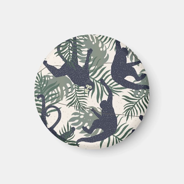 Íman Vintage Monkey Pattern (Frente)