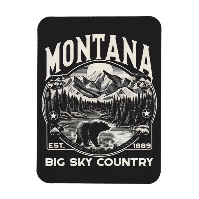 Íman Vintage Montana Big Sky Country (Vertical)