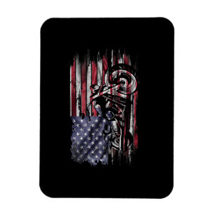 Íman Vintage Motorcycle USA Flag Retro Biker, Motorcycl