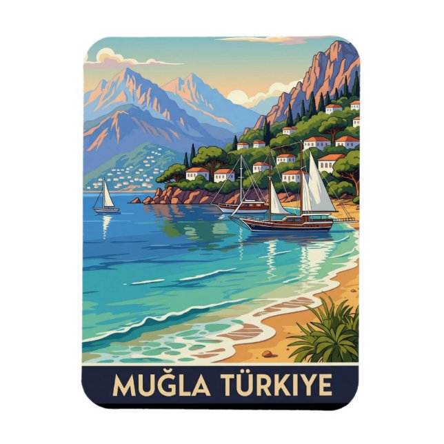 Íman Vintage Mugla Turkey Viagem (Vertical)
