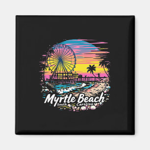 Íman Vintage Myrtle Beach South Carolina Sunset Skyline