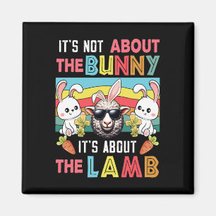 Íman Vintage Não é Bunny É sobre Páscoa de Lamb Bunni