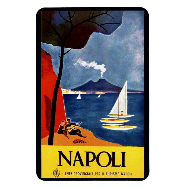 Íman Vintage Napoli Nápoles Imagem Itália (Vertical)