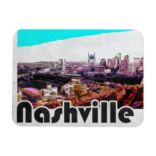 Íman Vintage Nashville Tennessee City View