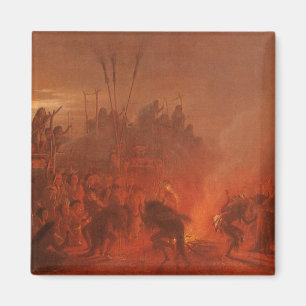 Íman Vintage Nativos Americanos, Dança do Búfalo por Wi