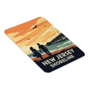 Íman Vintage New Jersey Shoreline Sunset