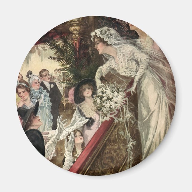 Íman Vintage Newlyweds, Buquê Vitoriano de Discussão (Frente)