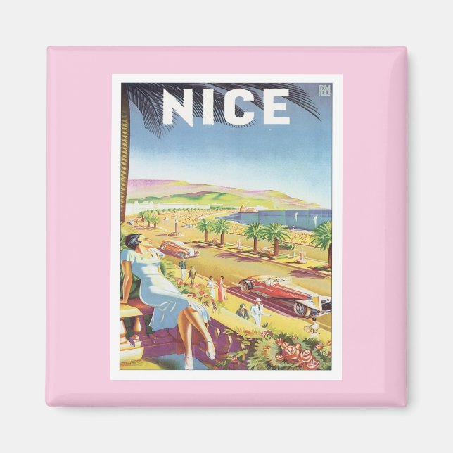 Íman Vintage Nice France Magnet (Frente)