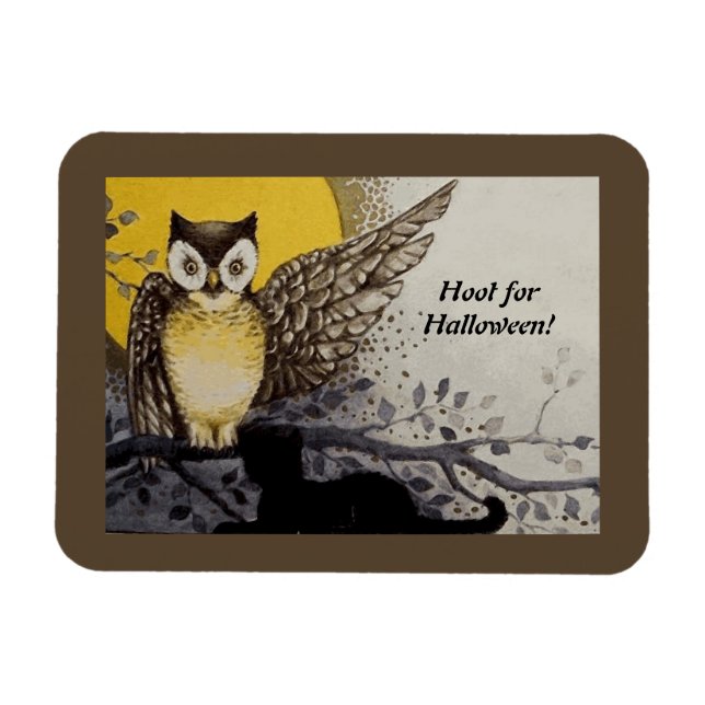 Íman Vintage Night Owl Wing em Branch Moon (Horizontal)