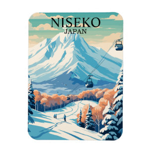 Íman Vintage Niseko Japan Skiing Viagem