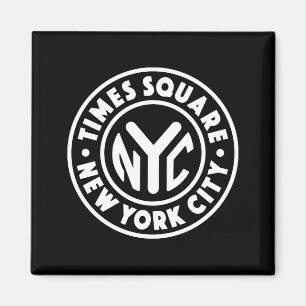Íman Vintage Nova York Círculo Times Square Branco 