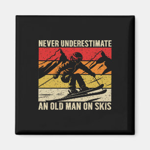 Íman Vintage Nunca Subestime Um Homem Velho De Esqui Di