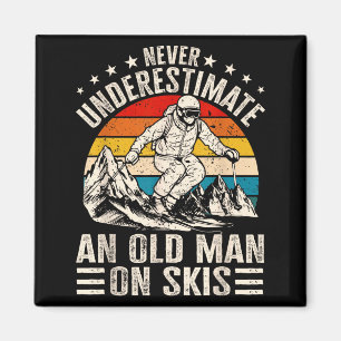 Íman Vintage Nunca Subestime Um Homem Velho De Esqui Di