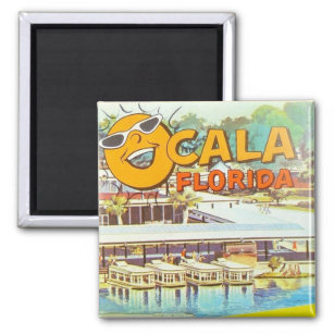Íman Vintage Ocala, Florida Tourist Boats Sun
