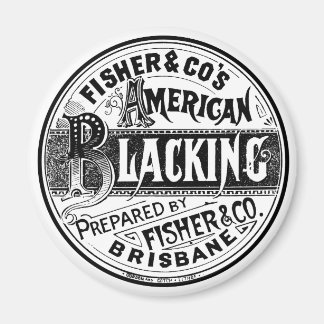 Íman Vintage ocultando logotipo polonês preto e branco