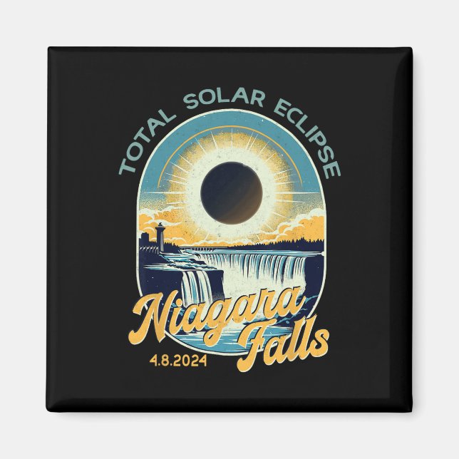 Íman Vintage Olhar Total Eclipse Solar Niagara Cai (Frente)