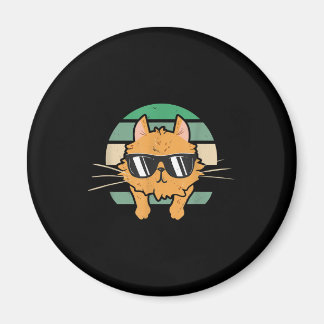 Íman Vintage Orange Cat Lover Óculos solares Presente