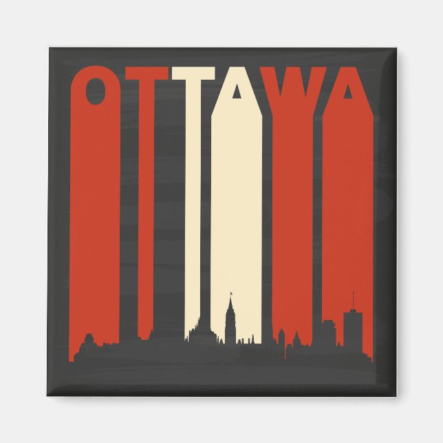 Íman Vintage Ottawa Cityscape (Frente)