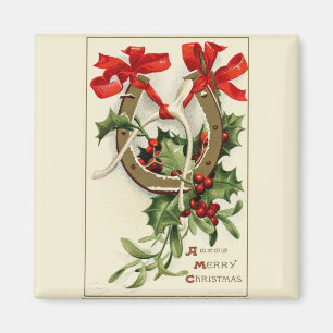Íman Vintage Ouro Ferradura Vishbone Natal