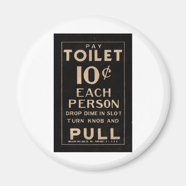 Íman Vintage paga placa de sanita em preto (Frente)