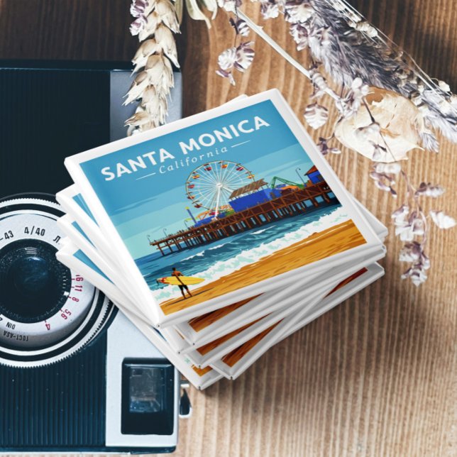 Íman Vintage Papais noeis Monica California (Criador carregado)