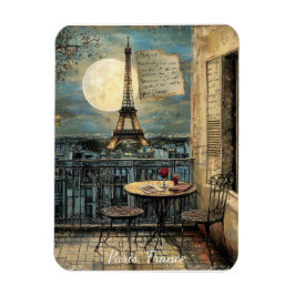 Íman Vintage Paris Eiffel Tower Romantic Travel Art