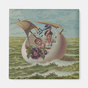 Íman Vintage Páscoa Filhos Navegando