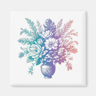 Íman Vintage Pastel Colorful Floral Design