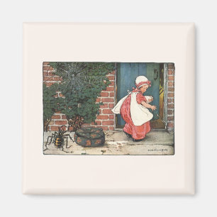 Íman Vintage Pequena Miss Muffet Spider Nursery Rhyme