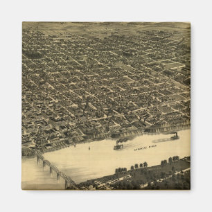 Íman Vintage Pictorial Map of Little Rock (1887)