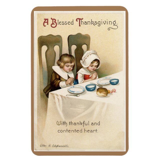 Íman Vintage Pilgrim Children Flexible Magnet (Vertical)