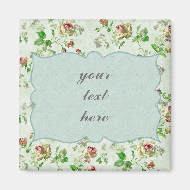 Íman Vintage Pink Rose (Frente)