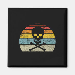 Íman Vintage Pirata Crânio Cruzado Sinalizador Estilo R