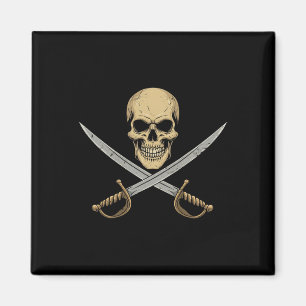 Íman Vintage Pirate Skull Caribe Cruise Halloween Sk